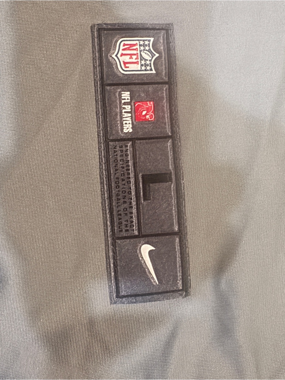 NFL Gray On-Field Football Jersey with Embroidered NFL Shield - Picture 5 of 6
